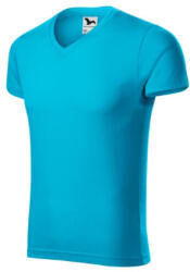 Malfini 146 Slim Fit V-neck férfi póló türkiz színben (1464416)