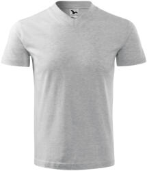 Malfini 102 V-neck unisex póló világosszürke melírozott színben (1020314)