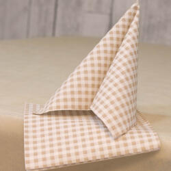 Pack Service Textúrált szalvéta 33x33 cm 100 lap/csomag - kockás homok