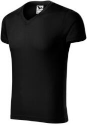Malfini 146 Slim Fit V-neck férfi póló fekete színben (1460116)