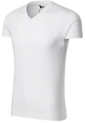 Malfini 146 Slim Fit V-neck férfi póló fehér színben (1460013)