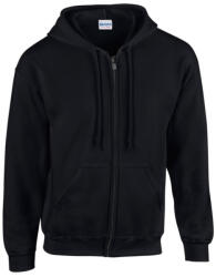 Gildan GI18600 unisex cipzáros kapucnis pulóver - black szín (gi18600bl-s)