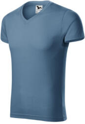Malfini 146 Slim Fit V-neck férfi póló farmerkék színben (1466013)