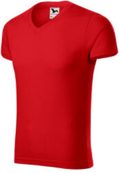 Malfini 146 Slim Fit V-neck férfi póló piros színben (1460716)