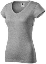 Malfini 162 Fit V-neck női póló sötétszürke melírozott színben (1621214)