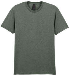 Gildan GI64000 unisex kereknyakú rövid ujjú póló - heather military green szín (gi64000hmi-s)