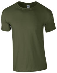 Gildan GI64000 unisex kereknyakú rövid ujjú póló - military green szín (gi64000mi-l)