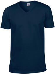 Gildan GI64V00 pamut V-nyakú férfi póló - navy szín (gi64V00nv-2xl)
