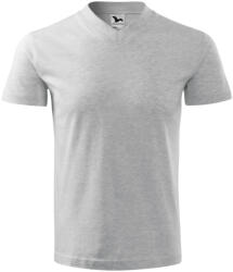 Malfini 102 V-neck unisex póló világosszürke melírozott színben (1020313)