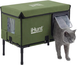 iHunt Casuta pisici exterioara iHunt Kitty Warm House, Incalzire 25W, Material Oxford Impermeabil, Sistem Anti-Intrusi, Izolatie 6 Straturi, 4 Anotimpuri