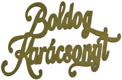 Valex Decor 2db. "Boldog Karácsonyt" fa felirat 12.5 x 8cm - Sötétzöld (MT21-67)