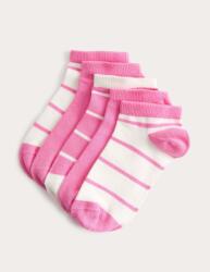 Marks & Spencer Къси чорапи Trainer Liners с ивици и високо съдържание на памук, 5 чифта в опаковка (6 малко - 7 голямо) Marks & Spencer синьо Marks & Spencer | Sin | Момичешки | 12+3+