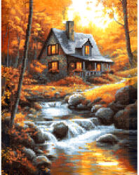 Art City Set goblen cu diamante, cu sasiu, Cabana in padure , 30x40 cm (VA853)