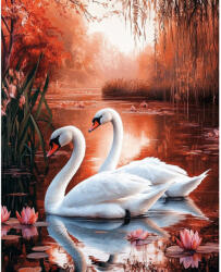 Art City Set goblen cu diamante, cu sasiu, Cuplu de lebede, 30x40 cm (VA863)