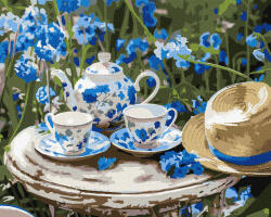 Ideyka Set pictura pe numere, cu sasiu, Ceai matinal, 40x50 cm (KHO5703)