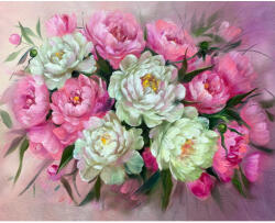 Art City Set goblen cu diamante, cu sasiu, Bujori, 30x40 cm (VA812)