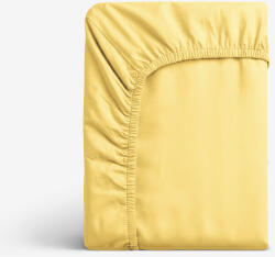 Goldea cearceaf de pat cu elastic din bumbac - galben 160 x 200 cm