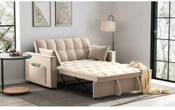  Canapea extensibila 2 locuri 140x77x90 cm Tapitata Catifea Bej Model One (cod: 25085) (C3132-6961) Canapea