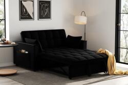  Canapea 140x77x90 cm Extensibila 2 locuri Model One Tapiterie Catifea Negru (C3268-5242) Canapea