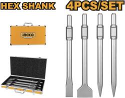INGCO Set dalti demolator SDS HEX, 4 piese, 40cm, otel, cutie transport (DBC0304375) - dauto