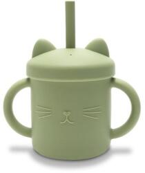 LORELLI Canuta cu manere si pai, din silicon natural, 9 luni+, Fresh Green (1023066 0004)