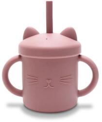 LORELLI Canuta cu manere si pai, din silicon natural, 9 luni+, Pink (1023066 0002)