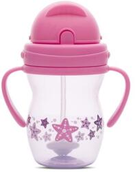 LORELLI Cana cu manere si pai, anti-varsare, potrivita pentru calatorii, 12 luni+, 275 ml, Pink Purple (1023060 0005)