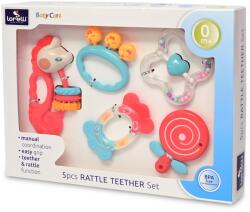 LORELLI Set 5 jucarii zornaitoare, diverse forme, 0 luni+, multicolor (1021075) - infant