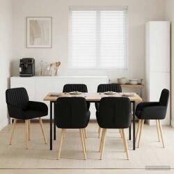 vidaXL Scaune de dining 6 pcs Tesatura Negru 56, 5 x 50 x 87, 5 cm GartenMobel Dekor (3428203)