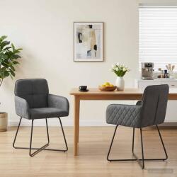 vidaXL Scaune de dining 2 pcs Catifea Gri închis 59 x 56, 5 x 86 cm GartenMobel Dekor (42034294)