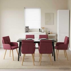 vidaXL Scaune de dining 6 pcs Tesatura Rosu Vin 60 x 56 x 96 cm GartenMobel Dekor (3428368)