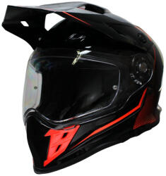 Roy Casca Motocross cu viziera si ochelari VCAN H331, Culoare Negru Rosu Intens, Marime XXL (ROY32343) - simoto