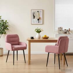 vidaXL Scaune de dining 2 pcs Catifea Roz 59 x 59, 5 x 90 cm GartenMobel Dekor (42034310)