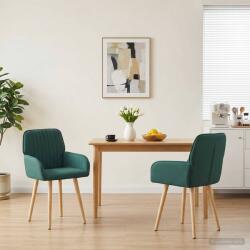 vidaXL Scaune de dining 2 pcs Tesatura Verde închis GartenMobel Dekor (42034289)