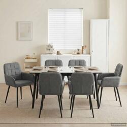 vidaXL Scaune de dining 6 pcs Catifea Gri închis 57 x 50 x 85 cm GartenMobel Dekor (3428176)