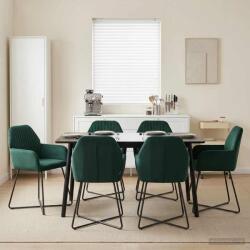 vidaXL Scaune de dining 4 pcs Catifea Verde închis 55 x 50 x 84 cm GartenMobel Dekor (3428375)