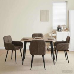vidaXL Scaune de dining 4 pcs Piele Suedata Sintetica Gri închis GartenMobel Dekor (3428231)