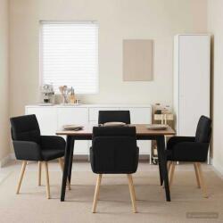 vidaXL Scaune de dining 4 pcs Tesatura Negru 60 x 56 x 96 cm GartenMobel Dekor (3428359)