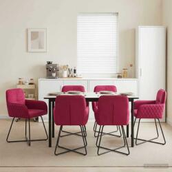 vidaXL Scaune de dining 6 pcs Catifea Rosu Vin 59 x 56, 5 x 86 cm GartenMobel Dekor (3428223)
