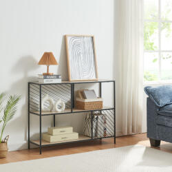 [en. casa] Consola pentru hol Øvertorneå 100x30x75 cm, negru si aspect stejar (85290389)