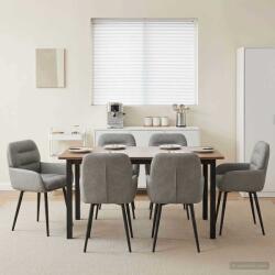vidaXL Scaune de dining 6 pcs Catifea Gri deschis 59 x 59, 5 x 90 cm GartenMobel Dekor (3428247)