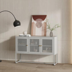 [en. casa] Comoda living Sund cu 3 usi, din otel gri, stil modern (84378113) Comoda