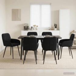 vidaXL Scaune de dining 6 pcs Catifea Negru 57 x 50 x 85 cm GartenMobel Dekor (3428180)