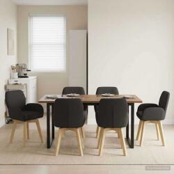 vidaXL Scaune de dining rotative 6 pcs Bouclé Negru 54 x 58 x 87 cm GartenMobel Dekor (3428293)