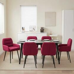 vidaXL Scaune de dining 6 pcs Catifea Rosu Vin 59 x 59, 5 x 90 cm GartenMobel Dekor (3428251)