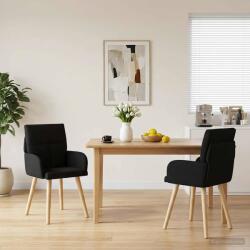vidaXL Scaune de dining 2 pcs Tesatura Negru 60 x 56 x 96 cm GartenMobel Dekor (42034360)