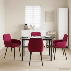 vidaXL Scaune de dining 4 pcs Catifea Rosu Vin 57 x 50 x 85 cm GartenMobel Dekor (3428169)
