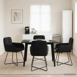 vidaXL Scaune de dining 4 pcs Catifea Negru 59 x 56, 5 x 86 cm GartenMobel Dekor (3428214)