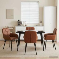 vidaXL Scaune de dining 4 pcs Piele artificiala Maro 57 x 50 x 85 cm GartenMobel Dekor (3428186)