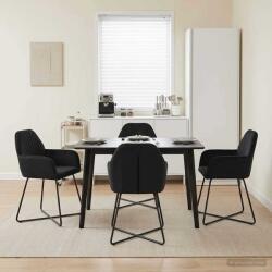 vidaXL Scaune de dining 4 pcs Catifea Negru 55 x 50 x 84 cm GartenMobel Dekor (3428378)